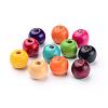 Mixed Lead Free Round Natural Wood Beads X-YTB028-2