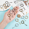 16Pcs 4 Colors Alloy Spring Gate Rings HJEW-AB00522-3