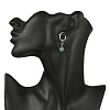 Natuarl Green Aventurine Round Hoop Earrings EJEW-JE06593-01-3