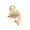 Brass Micro Pave Clear Cubic Zirconia Pendants LS-KK-Q040-03C-G-1