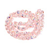 Electroplate Transparent Glass Beads Strands EGLA-N057-02A-05-2