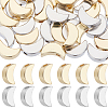 50Pcs 2 Colors Moon Brass Beads KK-BBC0016-76-1