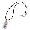 Glass Wish Bottle Pendant Necklace NJEW-JN04609-03-4