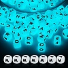 20Pcs Luminous Cube Letter Silicone Beads 12x12x12mm Square Dice Alphabet Beads with 2mm Hole Spacer Loose Letter Beads for Bracelet Necklace Jewelry Making JX437M-1