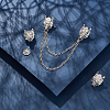 2Pcs 2 Style Men's Dragon Suit Collar Brooches JEWB-GF0001-22P-4