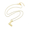 Brass & Plastic Pearl Letter Pandent Box Chain Necklaces for Women NJEW-U017-01G-12-3