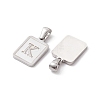 304 Stainless Steel Pave Shell Pendants STAS-G327-01P-K-2