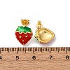 Brass Enamel Stud Earrings EJEW-D322-06G-02-5