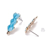 6Pcs 3 Colors Heart Iron Enamel Stud Earring Findings IFIN-FS0001-04-2
