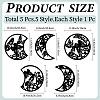 Wood Moon Phase Pendant Decoration HJEW-WH20013-001-2