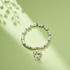 Glass & Plastic Imitation Pearl Beaded Stretch Bracelet with Alloy Fairy Charm for Women BJEW-JB08704-2