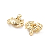 Crab Rack Plating Brass Charms KK-G512-15G-2