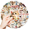 50Pcs Oil Painting Cat PVC Sticker PW-WGB8505-01-4