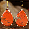 Natural Red Jasper Teardrop Dangle Earrings FS-WG5CAE0-04-1