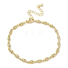 Brass Micro Pave Clear Cubic Zirconia Eye Link Chain Bracelets for Women BJEW-G764-09G-4