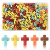 250Pcs Crackle Opaque Acrylic Beads OACR-FS0002-22-1