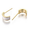 Brass Enamel Half Hoop Earrings X-KK-N232-97A-NF-2