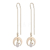 Natural Rose Quartz Teardrop Dangle Stud Earrings EJEW-JE05712-04-1