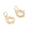 Brass Micro Pave Clear Cubic Zirconia Charms X-ZIRC-I043-26G-2