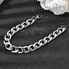 201 Stainless Steel Curb Chain Bracelets for Men STAS-T077-22B-03P-1
