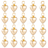 20Pcs Rack Plating Brass Heart Charms KK-BBC0024-87B-1