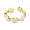 Heart Real 18K Gold Plated Cuff Rings for Girl Women Gift ZIRC-C021-05G-1