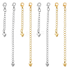 8Pcs 4 Styles Brass Chain Extender with Heart Charms and Lobster Claw Clasp FIND-ME0002-41-1