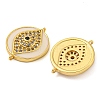 Rack Plating Brass Micro Pave Clear Cubic Zirconia Eye Connector Charms KK-Z063-20G-01-2