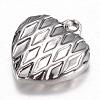 Non-Tarnish 201 Stainless Steel Textured Charms STAS-G073-46P-2