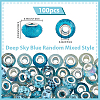 100Pcs Printed Transparent Resin European Beads RESI-PA0001-18D-2