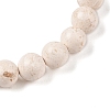 Natural Fossil Round Beaded Stretch Bracelets G-U005-01B-01-2