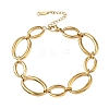 304 Stainless Steel Oval Link Chain Bracelets for Women BJEW-A169-04G-4