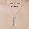 201 Stainless Steel Hollow Sun & Wave Pendant Necklace NJEW-OY001-89-3