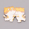 Double Tiger Chinese Zodiac Acrylic Brooch JEWB-WH0022-19-1