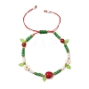 Glass Seed Beads & Lampwork Beads Braided Bead Bracelets for Women BJEW-MZ00212-02-2