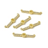 Rack Plating Brass Micro Pave Clear Cubic Zirconia Connector Charms KK-C007-37G-O-1