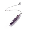 Natural Amethyst Pointed Dowsing Pendulums AJEW-B020-06P-01-2