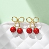 Cherry Brass ABS Plastic Pearl Stud Earrings EJEW-U062-03G-02-2