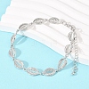 Cowrie Shell Shape Brass Link Chain Bracelets for Women BJEW-K248-07B-P-2