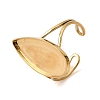 Teardrop 304 Stainless Steel Open Cuff Bangle Makings with Bezel Tray SA-CBABF3F-02G-07-2