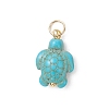 6Pcs 2 Colors Dyed Synthetic Turquoise Pendants PALLOY-JF05173-01-3