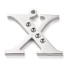 Tarnish Resistant 304 Stainless Steel Letter Pendant Rhinestone Settings LS-STAS-J028-01X-1