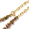 Natural Unakite Chip Beads Jewelry Set SJEW-JS01223-06-6