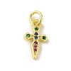 Brass Micro Pave Cubic Zirconia Charms KK-M283-20A-02-1