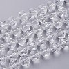 Half-Handmade Transparent Glass Beads Strands CF16mm-01-1