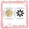 4Pcs 2 Styles Flower Hotfix Rhinestone (Hot Melt Adhesive On The Back) DIY-HY0001-89-2