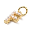 Rack Plating Brass with ABS Plastic Imitation Pearl Charms KK-B092-30F-G-2