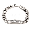 304 Stainless Steel Cuban Link Chain Bracelets for Men Women BJEW-G766-05P-02-4