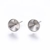 Non-Tarnish 201 Stainless Steel Stud Earring Settings STAS-I095--01P-D-1