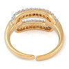 Oval Brass Micro Pave Clear Cubic Zirconia Finger Ring RJEW-Q819-28G-3